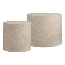 Satztisch >Prague< (2-tlg.) in Marmor, MDF, Marmor-Dekor - 40x48cm (HxD)