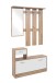 Kompaktgarderobe >Rudolf< in Artisan Eiche Dekor / Weiß - 100x180x25 (BxHxT)