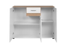 Sideboard >Volos< in weiß / Artisan Eiche...