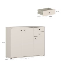 Sideboard >TEMPRA2< in Sand - 108,8x85,5x34,8cm (BxHxT)