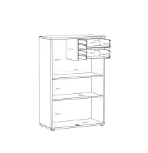 Hochkommode >TEMPRA2< in Sand - 73,7x111,1x34,8cm (BxHxT)