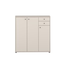Sideboard >TEMPRA2< in Sand - 108,8x111,1x34,8cm...