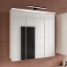 Badezimmerspiegelschrank >VERIS< in Sand / Spiegel - 68,6x68,1x20cm (BxHxT)
