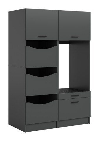 Waschmaschinenumbauschrank >Free< in Anthrazit - 126x195x68cm (BxHxT)