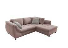 Polsterecke >Allin< in rosa / silber, Cord - 250x66x190cm (BxHxT)