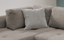 Polsterecke >Allin< in grau-braun / silber, Cord - 250x66x190cm (BxHxT)