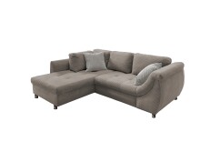 Polsterecke >Allin< in grau-braun / silber, Cord - 250x66x190cm (BxHxT)