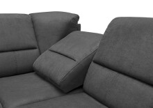 Ecksofa >Ludwigshafen< in 1217 Toro schwarz, Mikrofaser - 236x113x275cm (BxHxT)