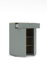 Kommode >Bari< in Schilf grün, Spannplatte, MDF - 78x101x41cm (BxHxT)