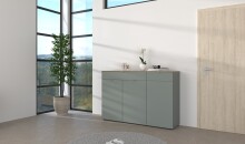 Sideboard >Bari< in Schilf grün, Spannplatte, MDF - 150x101x41cm (BxHxT)
