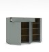 Sideboard >Bari< in Schilf grün, Spannplatte, MDF - 150x101x41cm (BxHxT)
