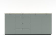 Anrichte >Bari< in Schilf grün, Spannplatte, MDF - 220x101x41cm (BxHxT)
