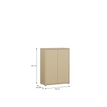 Schuhkommode >ALICE SPRINGS< in Buttergelb - 74,5x99,1x34,9cm (BxHxT)