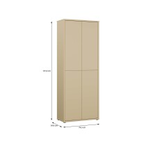 Schuhschrank >ALICE SPRINGS< in Buttergelb - 74,5x191,9x34,9cm (BxHxT)