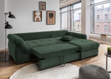 Polsterecke >Felicia< in moosgrün , Cord - 302x89x188cm (BxHxT)