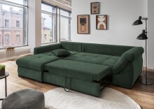 Polsterecke >Felicia< in moosgrün, Cord - 302x89x188cm (BxHxT)