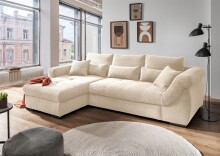 Polsterecke >Felicia< in beige, Cord - 302x89x188cm (BxHxT)