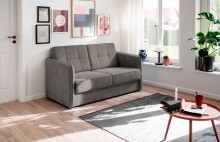 Schlafsofa >Mariya< Liegefunktion 120x198 cm, grau-braun - 147x89x87cm (BxHxT)