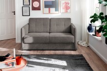 Schlafsofa >Mariya< Liegefunktion 120x198 cm, grau-braun - 147x89x87cm (BxHxT)