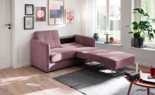 Schlafsofa >Mariya< Liegefläche 120x198 cm, brombeere - 147x89x87cm (BxHxT)