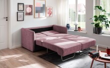 Schlafsofa >Mariya< Liegefläche 120x198 cm, brombeere - 147x89x87cm (BxHxT)