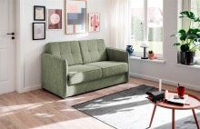 Schlafsofa >Mariya< Liegefläche 120x198 cm, Bezug grün - 147x89x87cm (BxHxT)