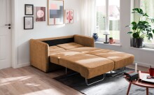 2-Sitzer >Mariya< Liegefläche 120x198 cm, Farbe curry - 147x89x87cm (BxHxT)