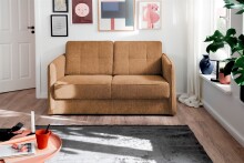 2-Sitzer >Mariya< Liegefläche 120x198 cm, Farbe curry - 147x89x87cm (BxHxT)