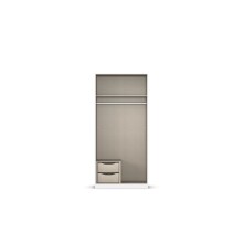 Drehtürenschrank >Alba< 2 Schübe, 1 Boden, 1 Stange, Farbe alpinweiß - 91x197x54 (BxHxT)
