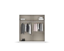 Drehtürenschrank >Alba< in alpinweiß / Spiegel - 181x197x56 (BxHxT)