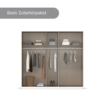 Drehtürenschrank >Alba< in alpinweiß / Spiegel - 226x197x54 (BxHxT)