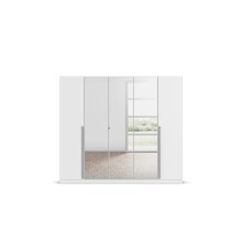 Drehtürenschrank >Alba< in alpinweiß / Spiegel - 226x197x54 (BxHxT)