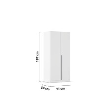 Drehtürenschrank >Alba< in alpinweiß, Holzwerkstoff - 91x197x56cm (BxHxT)