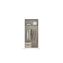 Drehtürenschrank >Alba< inkl. Inneneinteilung, grau metallic - 91x197x54cm (BxHxT)