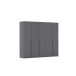 Drehtürenschrank >Alba< inkl. Inneneinteilung, grau metallic - 226x197x54cm (BxHxT)