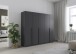 Drehtürenschrank >Alba< inkl. Inneneinteilung, grau metallic - 226x197x54cm (BxHxT)