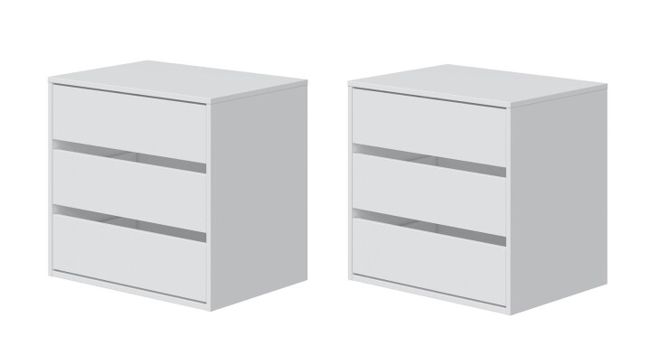 Schubkasteneinsatz >Arc< (2er-Set) in weiss - 60x57x44 (BxHxT)