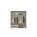 Drehtürenschrank >Alba< inkl. Inneneinteilung, grau metallic / Spiegel - 181x197x54 (BxHxT)