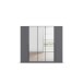 Drehtürenschrank >Alba< inkl. Inneneinteilung, grau metallic / Spiegel - 226x197x54 (BxHxT)
