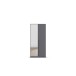 Drehtürenschrank >Alba< in grau metallic / Spiegel - 91x197x56 (BxHxT)