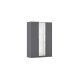 Drehtürenschrank >Alba< in grau metallic / Spiegel - 136x197x56 (BxHxT)