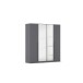 Drehtürenschrank >Alba< in grau metallic / Spiegel - 181x197x56 (BxHxT)