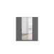 Drehtürenschrank >Alba< in grau metallic / Spiegel - 181x197x56 (BxHxT)