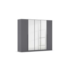 Drehtürenschrank >Alba< in grau metallic /...