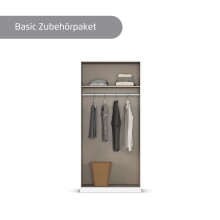 Drehtürenschrank >Alba< in grau metallic, Holzwerkstoff - 91x197x56cm (BxHxT)