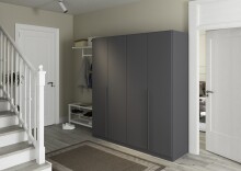 Drehtürenschrank >Alba< in grau metallic, Holzwerkstoff - 181x197x54cm (BxHxT)