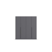 Drehtürenschrank >Alba< in grau metallic, Holzwerkstoff - 181x197x54cm (BxHxT)