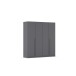 Drehtürenschrank >Alba< in grau metallic, Holzwerkstoff - 181x197x54cm (BxHxT)