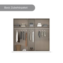 Drehtürenschrank >Alba< in grau metallic, Holzwerkstoff - 226x197x54cm (BxHxT)