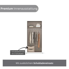Drehtürenschrank >Alba< inkl. Schubladen, Eiche Artisan Dekor - 91x197x54 (BxHxT)